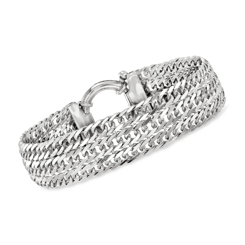 Ross-Simons Sterling Silver Multi-Row Curb-Link Bracelet