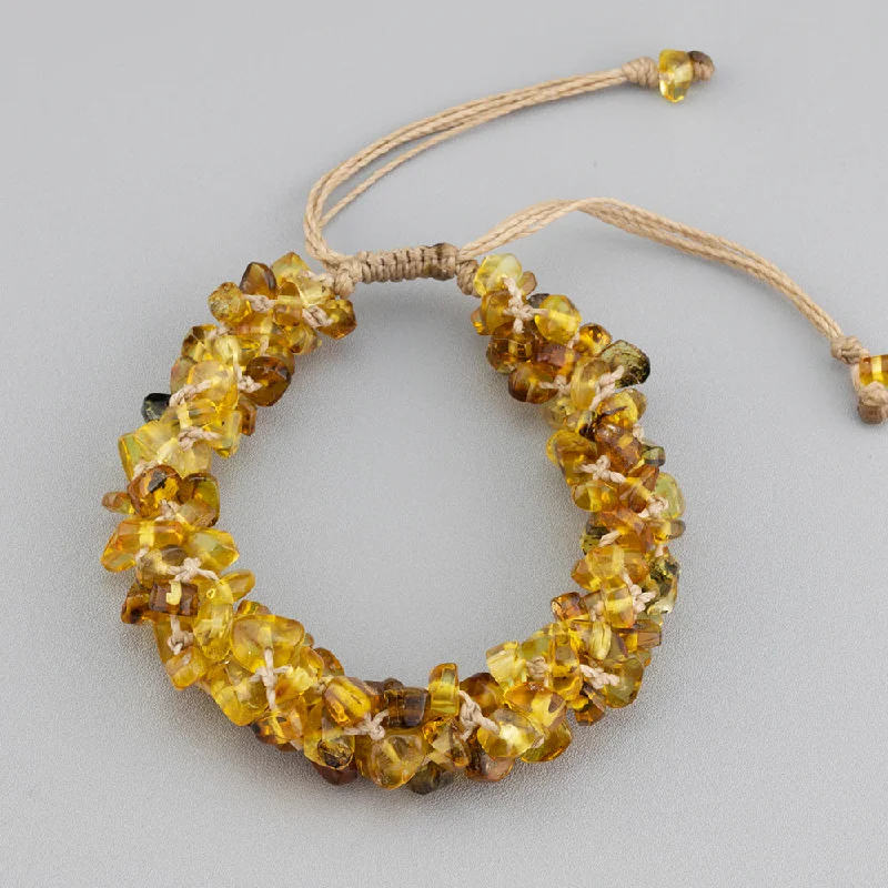 Adjustable Amber Nugget Bracelet