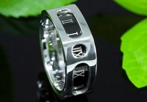 Rotatable Gothic Roman Numbers Men's Ring Band