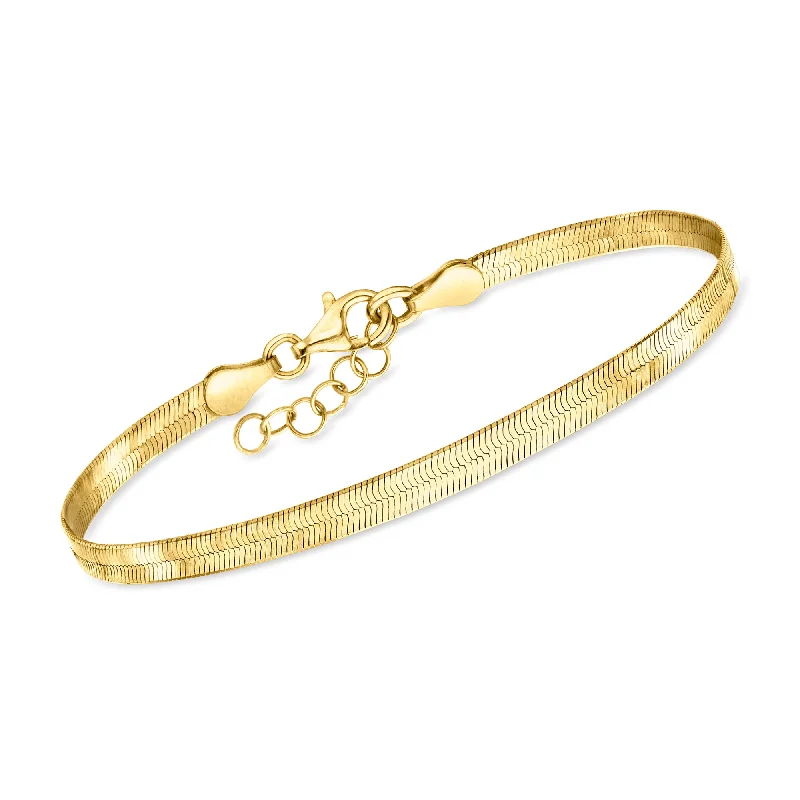 RS Pure by Ross-Simons Italian 18kt Gold Vermeil Herringbone Bracelet