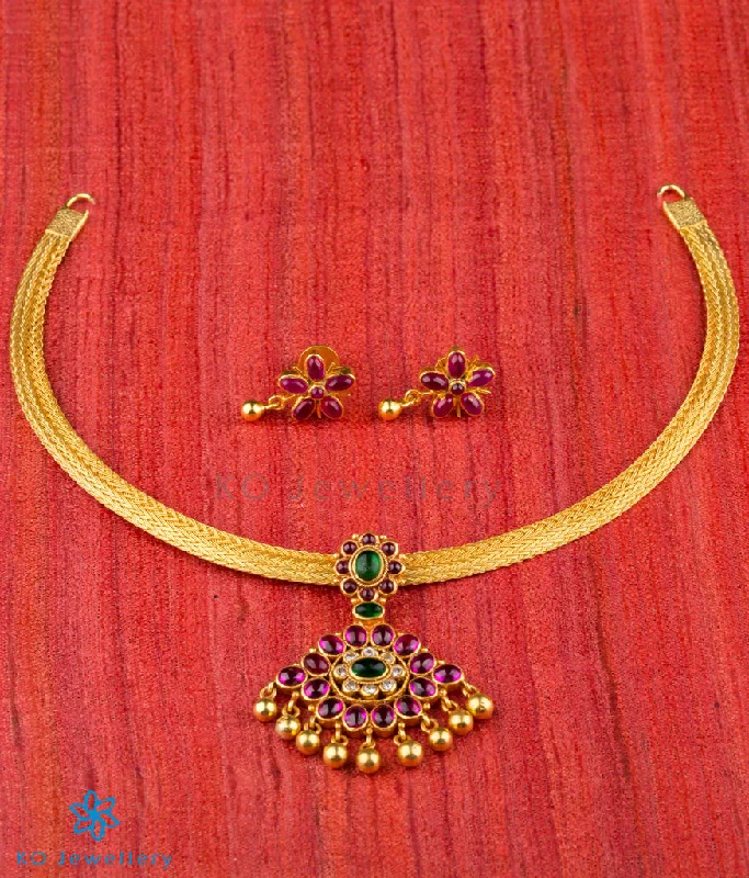 The Advaya Silver Kempu Necklace