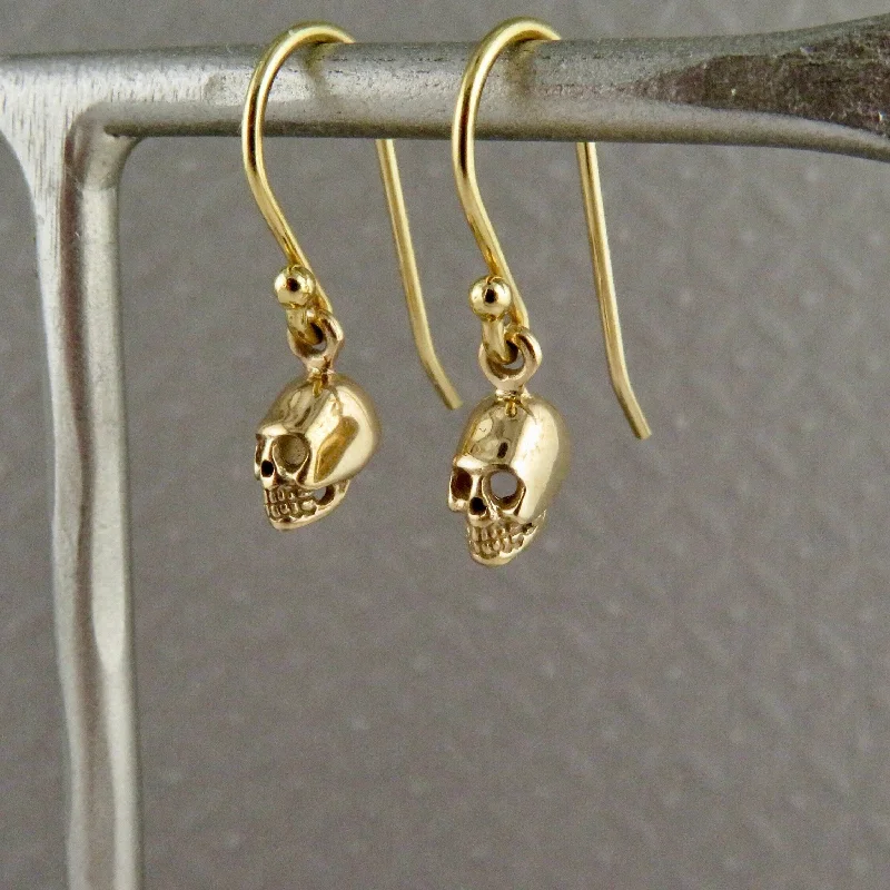 Tiny Skull Earrings - Gold