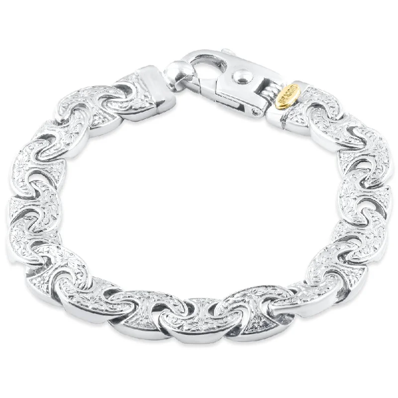 Men's Designed Link 14k Gold (63gram) or Platinum (118gram) 11mm Bracelet 8.75"