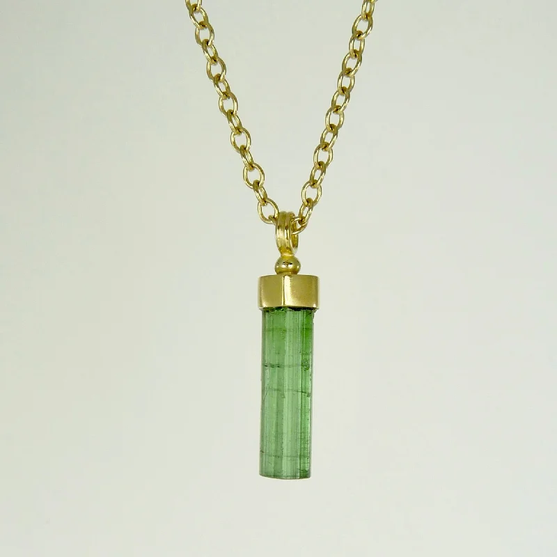 Large Tourmaline Wand set in 18ct gold