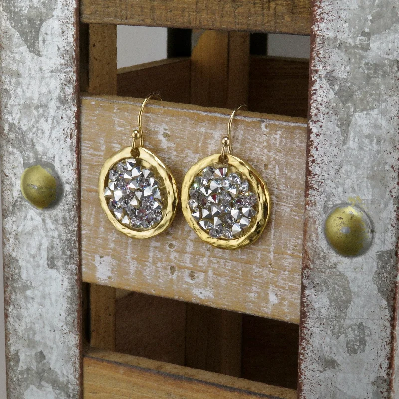 Sparkly Bright Crystal Disc Earrings