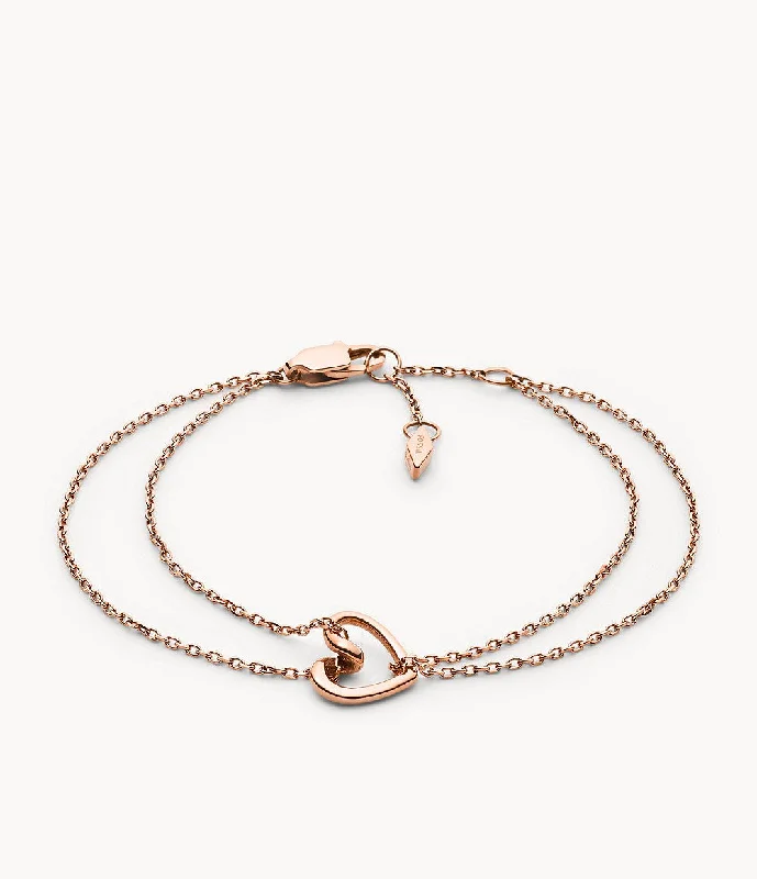 Fossil Women's Rose Gold Stainless Steel Chain Bracelet