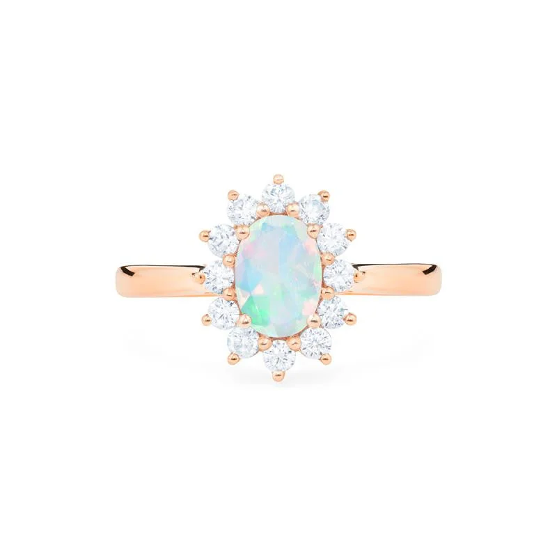 [Julianne] Vintage Bloom Oval Cut Ring in Opal