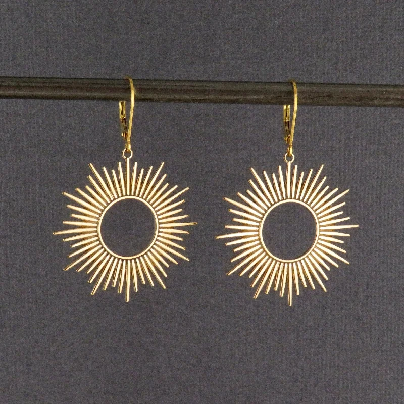 Gold Sunburst Earrings