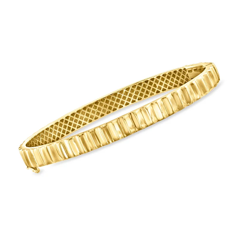 Ross-Simons 14kt Yellow Gold Ridged Bangle Bracelet