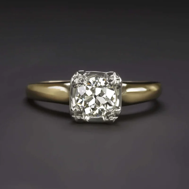 0.71ct GIA CERTIFIED I VS1 OLD EUROPEAN CUT DIAMOND ENGAGEMENT RING VINTAGE 14k