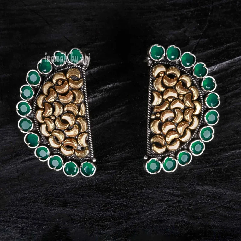 Oxidised Kundan Earrings