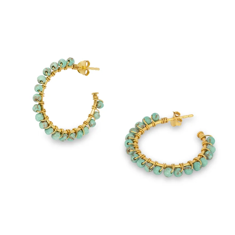 Cleo Hoop Earrings Aqua