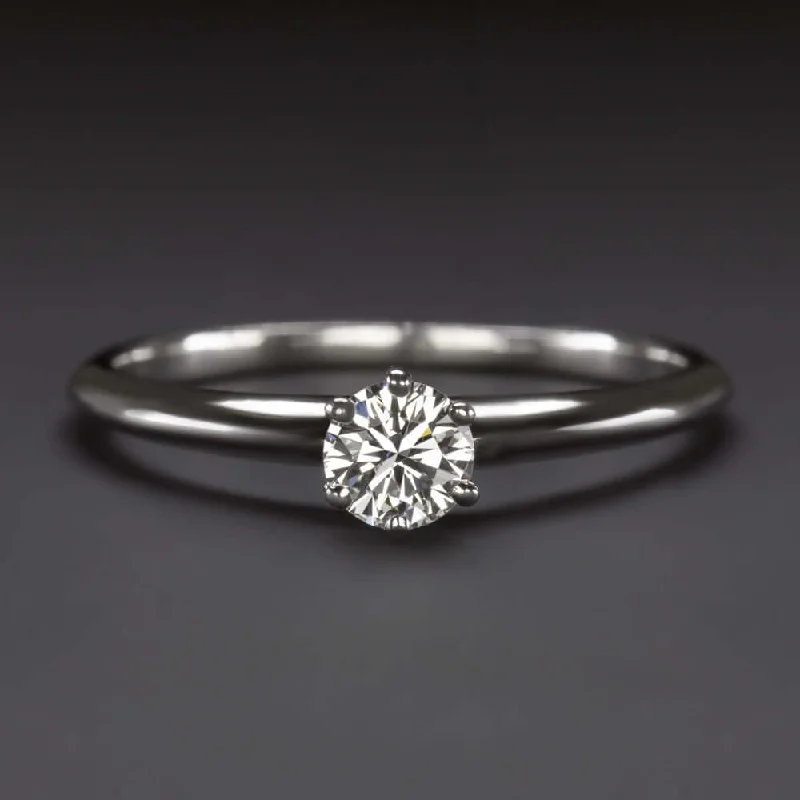 AUTHENTIC VINTAGE TIFFANY & CO DIAMOND ENGAGEMENT RING 0.34ct F-G VVS PLATINUM