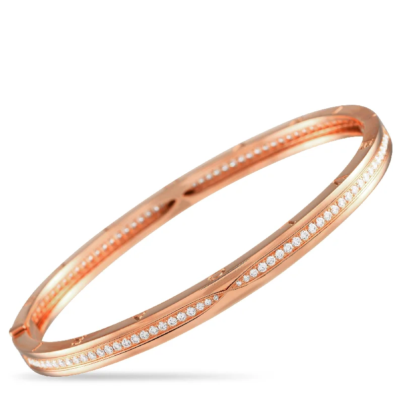 Bvlgari B.Zero1 18K Rose Gold 1.41ct Diamond Bracelet Size Large BV03-012524