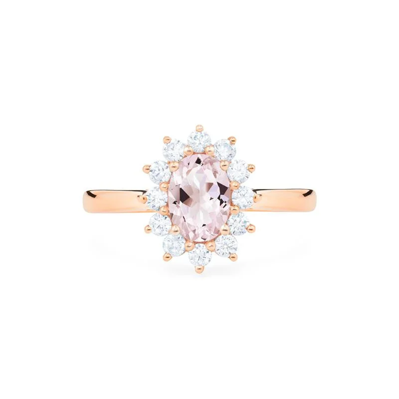 [Julianne] Vintage Bloom Oval Cut Ring in Morganite