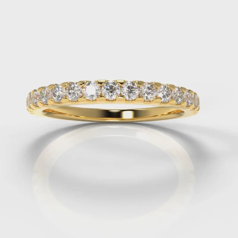 Micropavé Diamond Wedding Ring - Yellow Gold