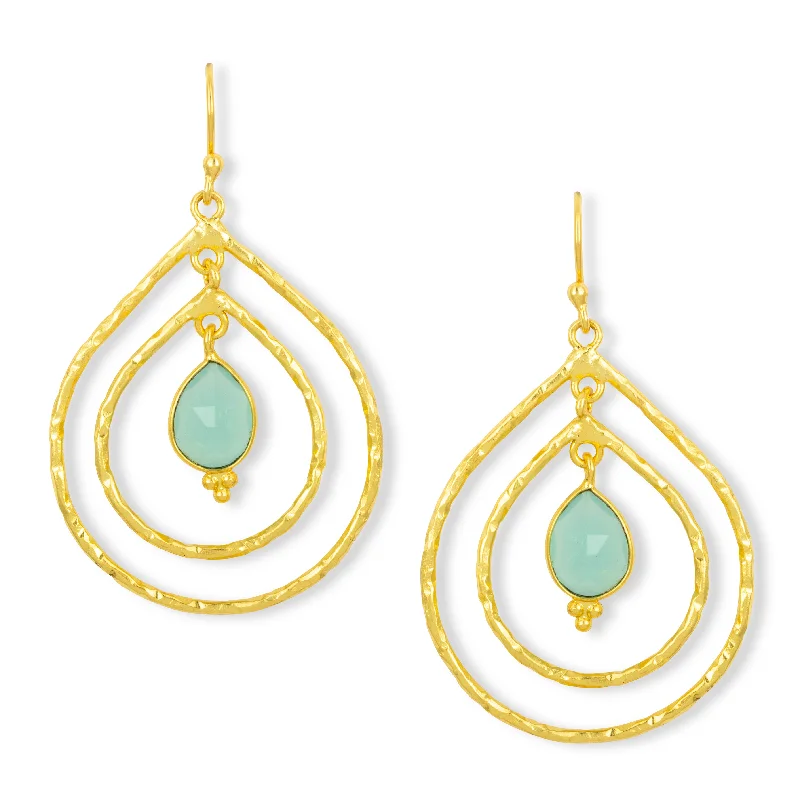 Saskia Earrings Aqua Chalcedony