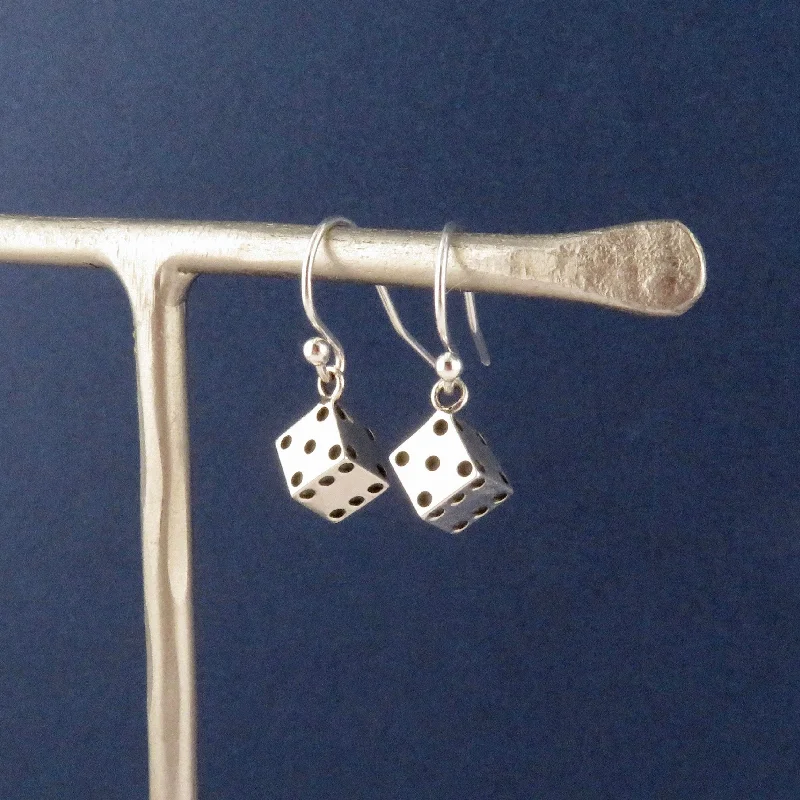 Silver Dice Earrings