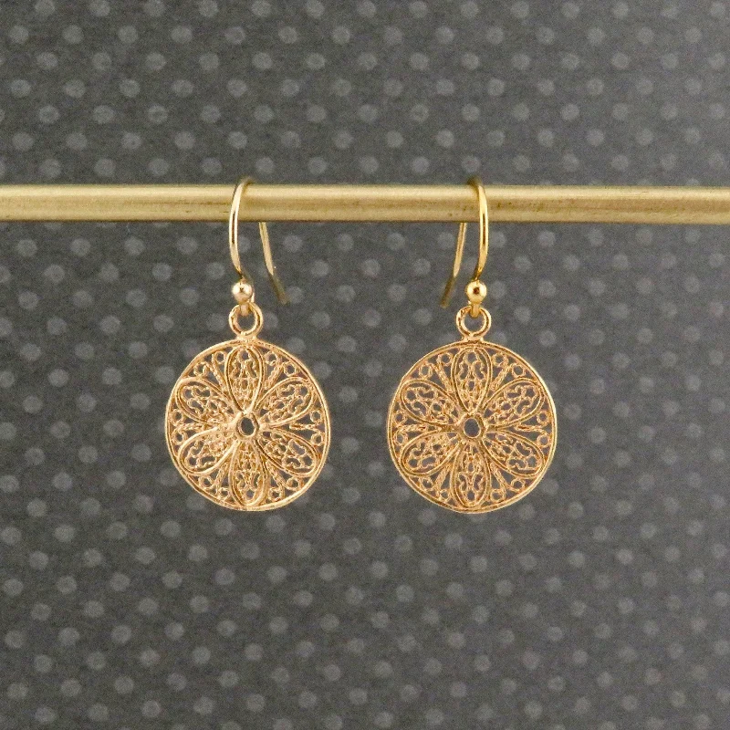 Gold Lace Mandala Earrings