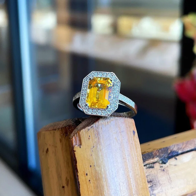 Yellow Sapphire Diamond Ring