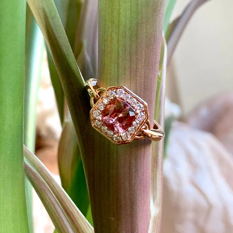 Imperial Topaz Diamond Ring