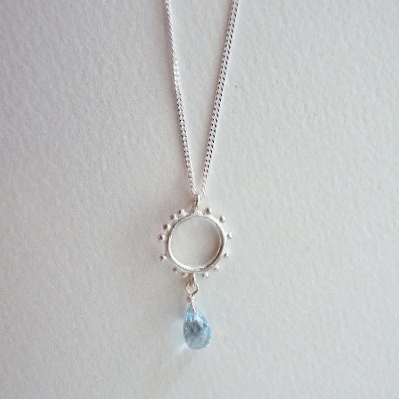 Granulation pendant with Gemstone Drop