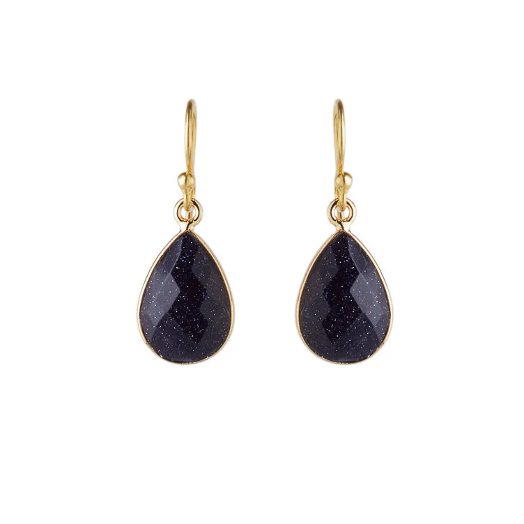 Ava Navy Sunstone Earrings