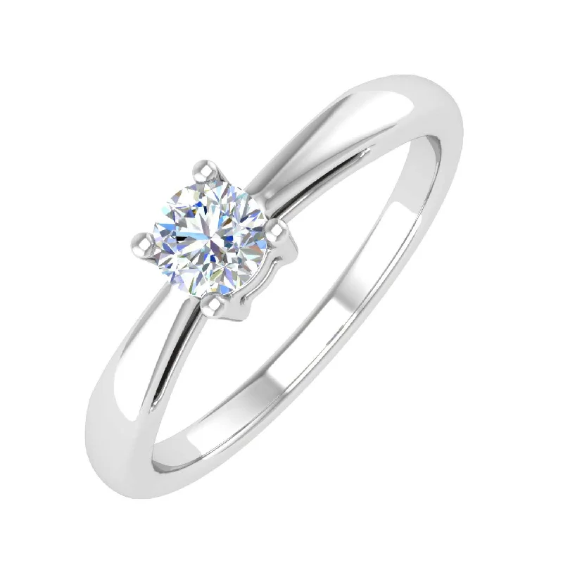 1/5 Carat 4-Prong Set Diamond Solitaire Engagement Ring Band in Gold