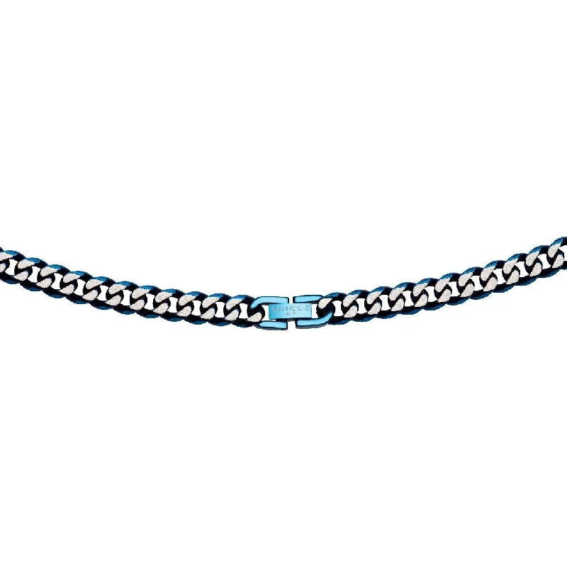 Unique & Co Blue Stainless Steel Curb Chain Necklace