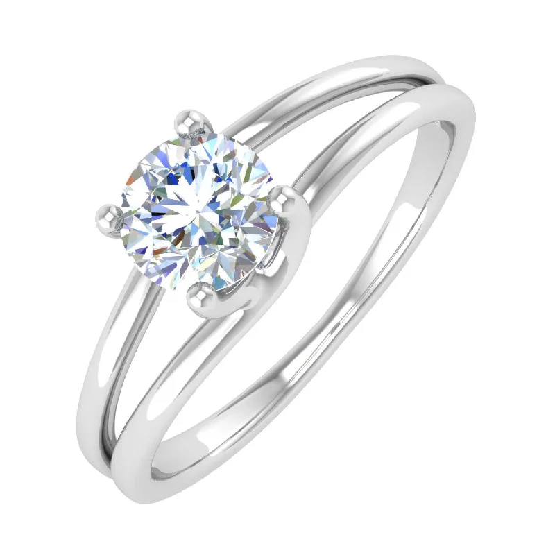 1/2 Carat 4-Prong Set Diamond Solitaire Engagement Ring in Gold