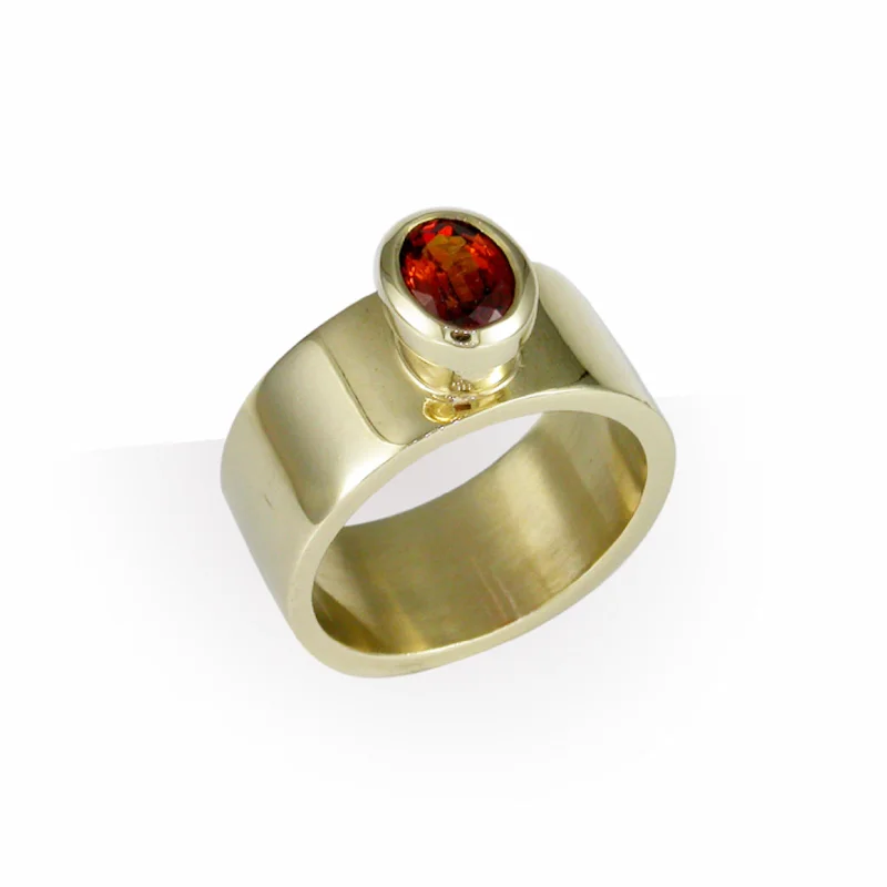 Mandarin Garnet, Yellow Gold