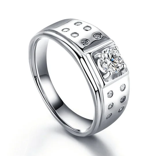 Round Cut Men's Wedding Ring