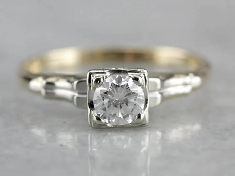 Vintage Diamond Solitaire Engagement Ring