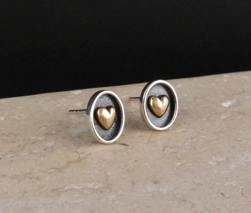 Shadow Box Heart Post Earrings