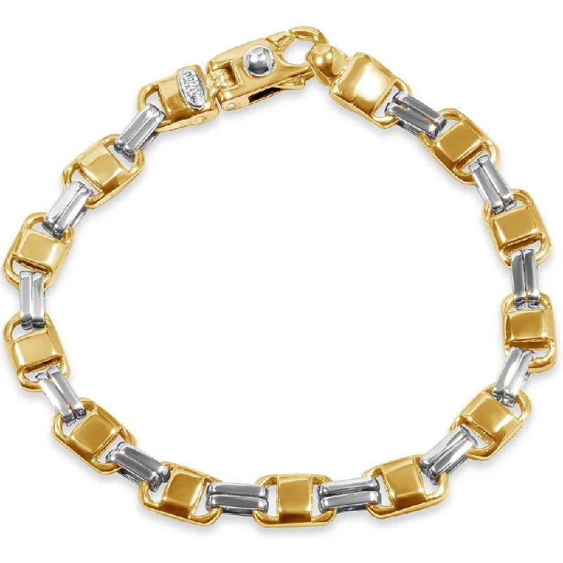 Men's Link 14k Gold (32gram) or Platinum (52gram) 3.5-8mm Bracelet 8.5"