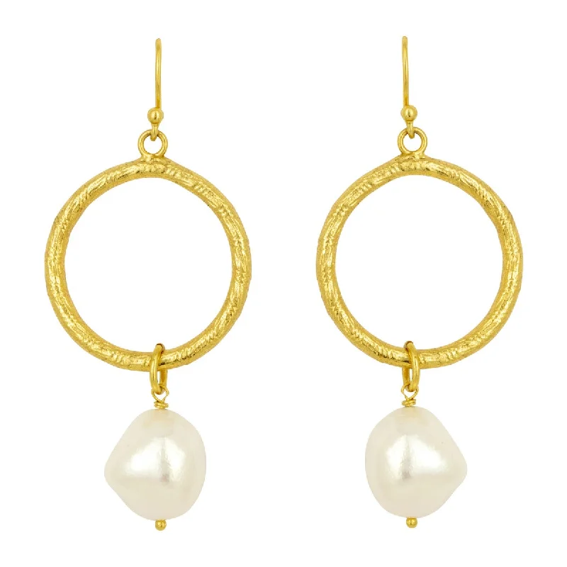 Margot Pearl Hoop Earrings