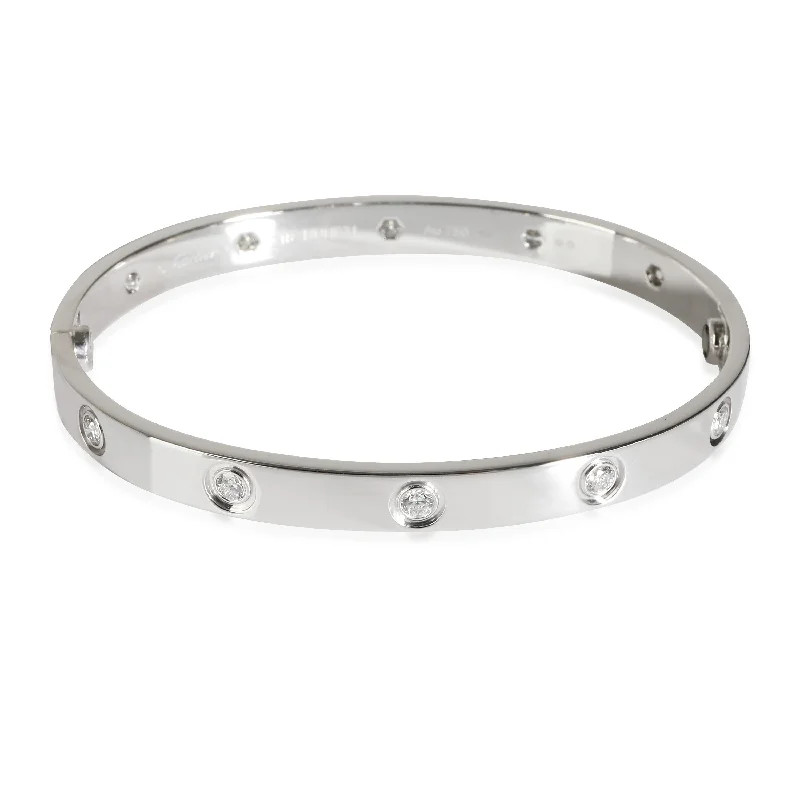 Cartier Love Bracelet in 18K White Gold, 0.96 CTW.