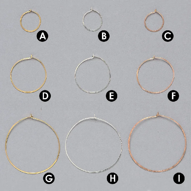 Round Wire Hoop Earrings  (E1023/E754/E753)