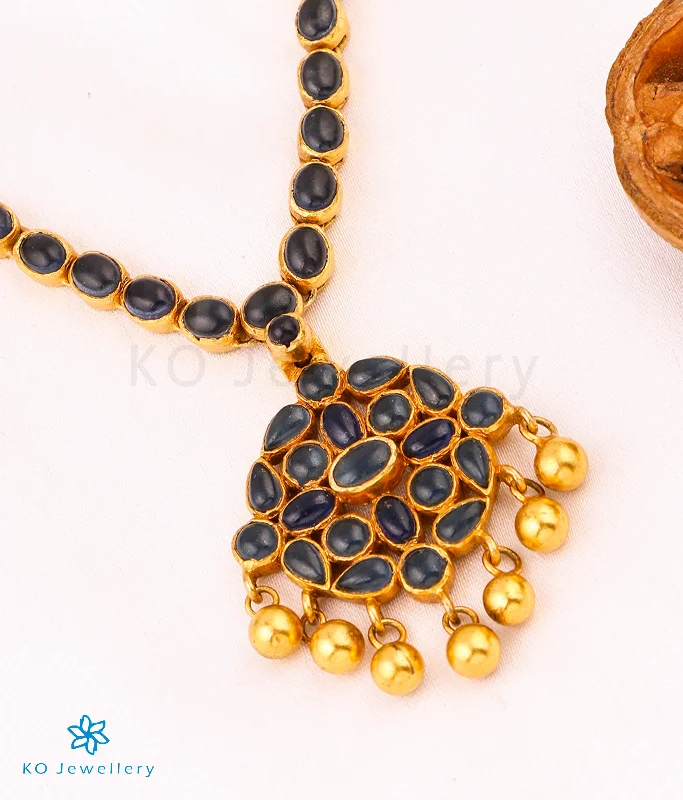 The Dhruvi Silver Blue Kemp Necklace