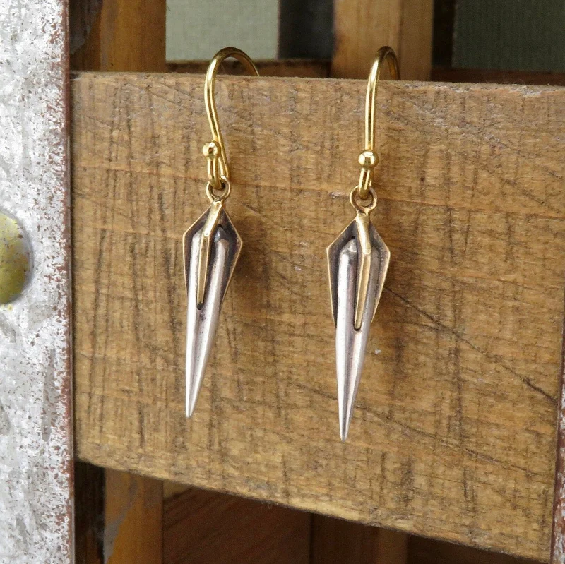 Two Tone Spike Earrings