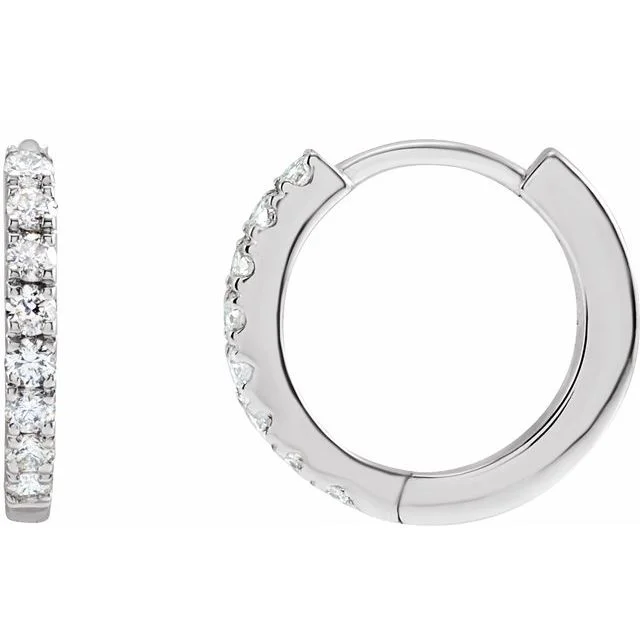 Mini 12mm 14K Diamond Huggie Earrings (RE1846)