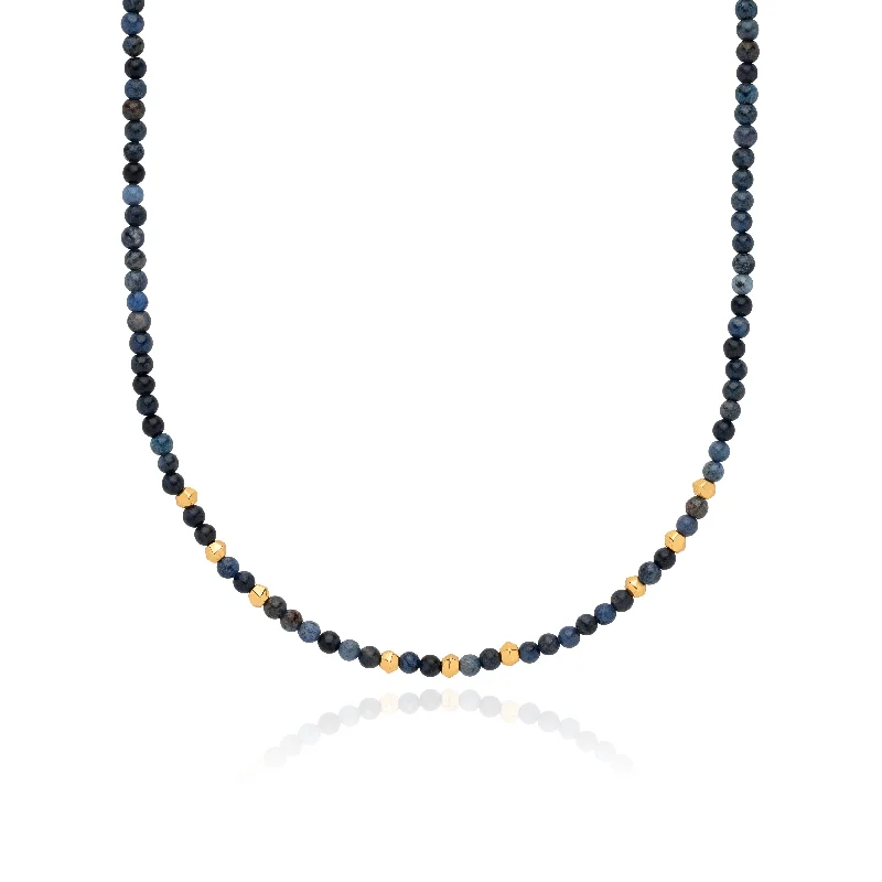 Anna Beck Gold Dumortierite Beaded Necklace