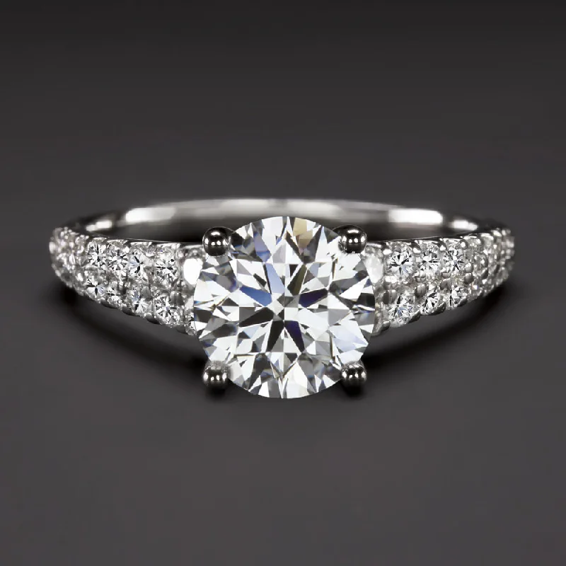 1.5 CARAT LAB CREATED DIAMOND ENGAGEMENT RING CERTIFIED ROUND CUT 14k WHITE GOLD