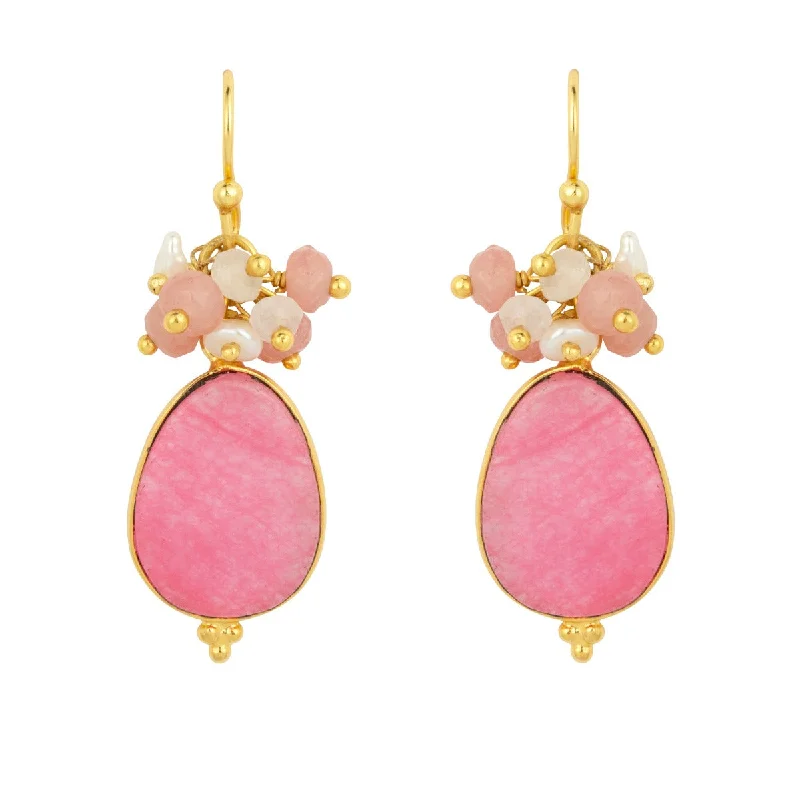 Willow Pink Jade Earrings