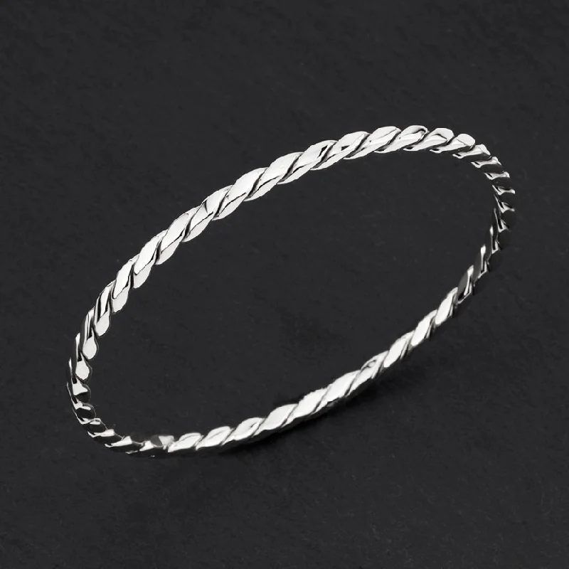 Sterling Silver Cable Bangle Bracelet