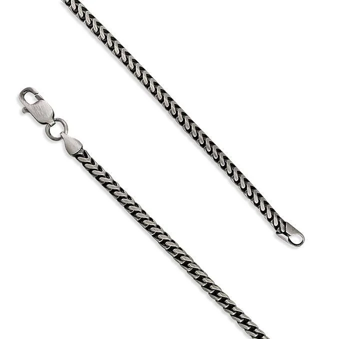 51cm/21cm Oxidised Chain Necklace or Bracelet - Sterling Silver