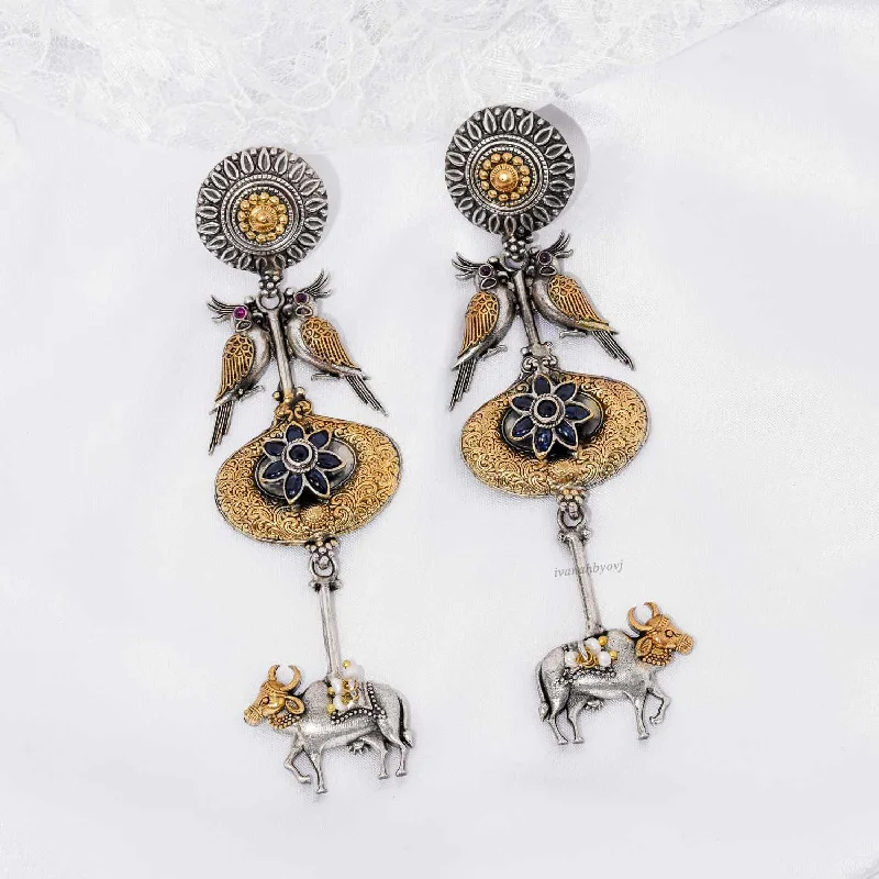 Cuckoo Dual Tone Earrings