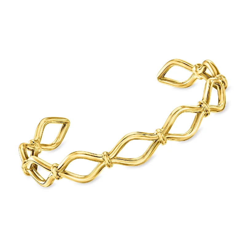 RS Pure by Ross-Simons 18kt Gold Vermeil Open-Loop Cuff Bracelet