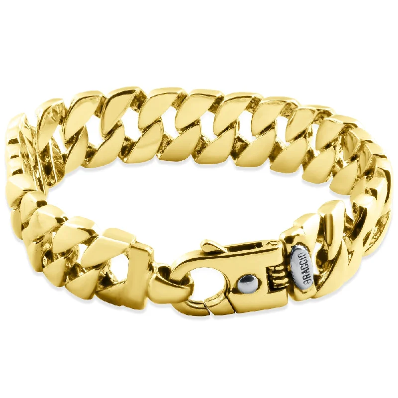 Men's Cuban Link 14k Gold (134gram) or Platinum (217gram) 15mm Bracelet 15"